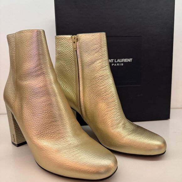 YSL, Gold Lou Lou Ankle Boots - Picture 12 of 16